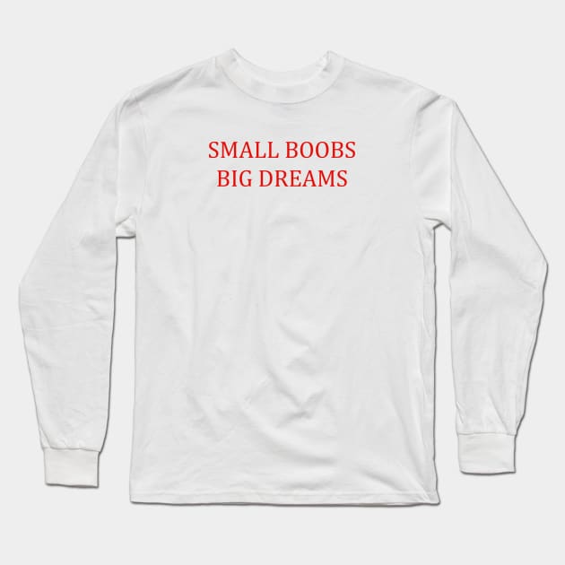 small boobs big dreams funny quote Long Sleeve T-Shirt by eccosdesign